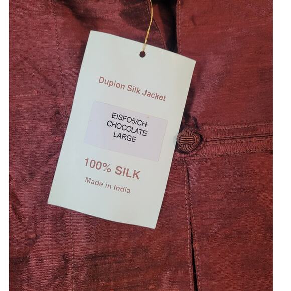 NWT Red Chinese-Style Silk Jacket/Blouse – Frog Toggle Buttons – 100% Silk M - Picture 9 of 11